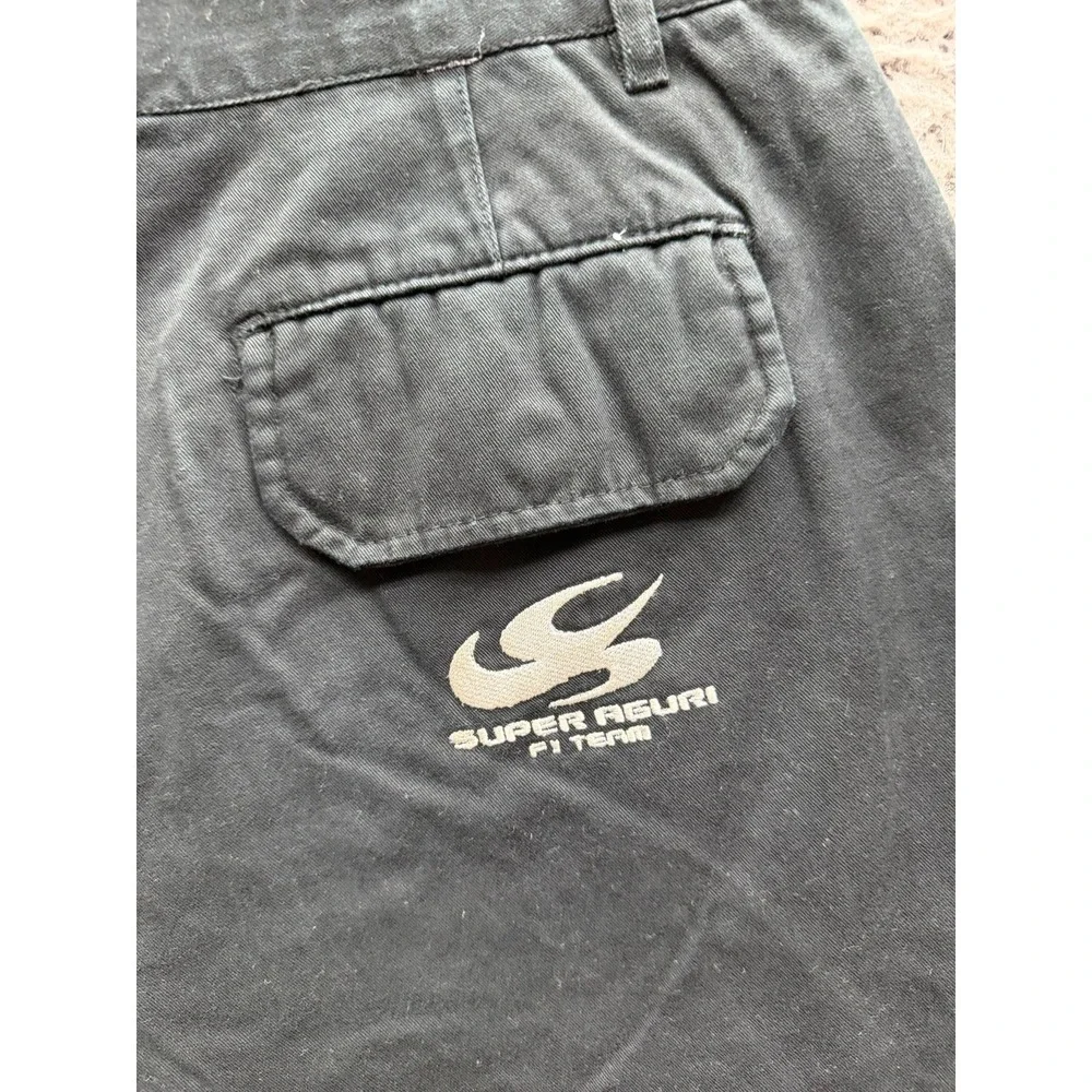 Y2k RTY Workwear Super Aguri F1 Team Baggy Cargo Shorts Black Mens Size L 34/36